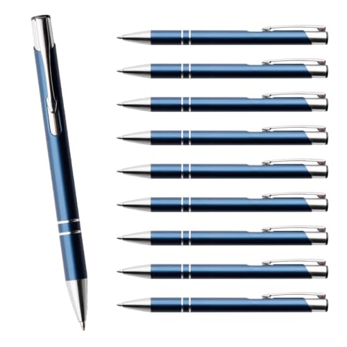 WPRO Kugelschreiber-Set Cosima 10-Stück aus Metall Großraum-Mine blau ergonomischer Griff, Farbe: dunkelblau WPRO Kugelschreiber-Set Cosima 10-Stück aus Metall Großraum-Mine blau ergonomischer Griff, Farbe: dunkelblau von WPRO
