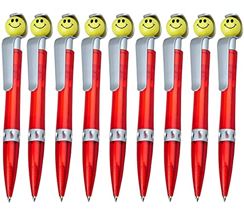 WPRO Kugelschreiber Sunny 9 Stück | Mitgebsel Gastgeschenk für Kindergeburtstage | Jungen & Mädchen | blauschreibende Mine | Drücker mit Smiley | rot WPRO Kugelschreiber Sunny 9 Stück | Mitgebsel Gastgeschenk für Kindergeburtstage | Jungen & Mädchen | blauschreibende Mine | Drücker mit Smiley | rot von WPRO