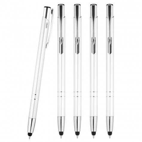 Wpro Stylosa - 5-er Set - Eingabe-Stift & Kugelschreiber 2in1 - Tablet & Smartphone dünne Touch-screen Stylus-Pen Spitze von Wpro