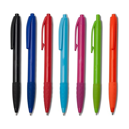 Wpro [100-Stück Packung] Kugelschreiber Set Manuel aus Kunststoff, Hochwertig, Edel, Farbenmix von Wpro