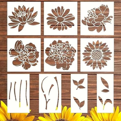 Große Schablonen | Blumenschablonen für den Garten | dekorative Schichtvorlagen für Zaun, Wand, Garten, Outdoor, Kunsthandwerk von Wpsagek
