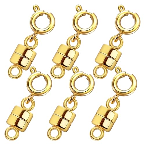 Magnetische Verschlüsse für Schmuck, magnetische Verschlüsse für Halsketten - Schmuckverschluss Armband Extender -Schließungen | Helper mit 6x -Legierungswandlern mit starkem Magnet und von Wpsagek
