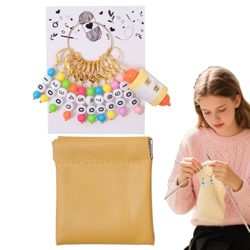 Strickmarkierer - Häkel- Und Webmarker Mit Reihenzähler - Buchstaben Oder Nummeriertes Werkzeug Mit Aufbewahrungsbeutel Für Pullover Decke Steppdecke Puppenherstellung Strickmarkierer - Häkel- Und Webmarker Mit Reihenzähler - Buchstaben Oder Nummeriertes Werkzeug Mit Aufbewahrungsbeutel Für Pullover Decke Steppdecke Puppenherstellung von Wpsagek