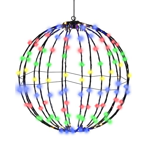 Wpsagek Groß Beleuchtete Kugel, 40/50cm Hängende Kugel Lighted Ball Weihnachtsdeko, Faltbare LED Kugeln Weihnachtsbeleuchtung Füraußen Garten Dekoration von Wpsagek