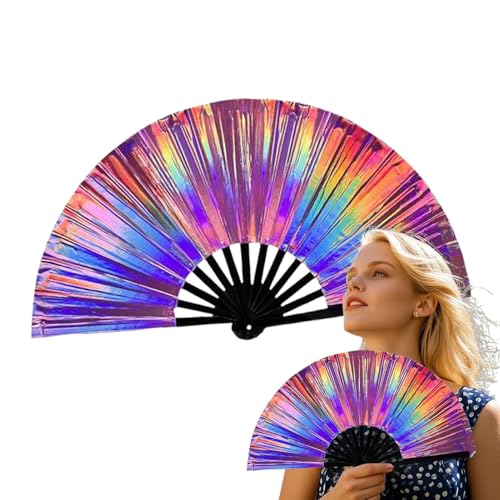 Wpsagek Handlüfter faltbar, klappbarer Handlüfter | Großes Handfanhandwerk für Frauen - Chinesische japanische Foto -Requisiten Modezubehör für tanzende Cosplay -Hochzeitsfeierdekorationen von Wpsagek