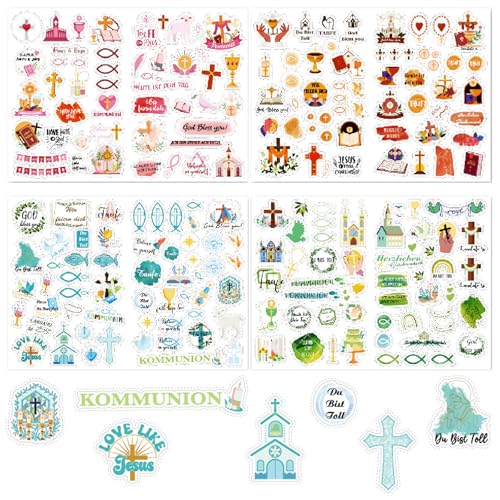 8er Sticker Set Konfirmation Deko Aufkleber Bögen Sticker Konfirmation Kommunion Geschenk Voller Liebe für Mädchen & Junge Taufe Stickerbögen für Gästebuch Fotoalbum 8er Sticker Set Konfirmation Deko Aufkleber Bögen Sticker Konfirmation Kommunion Geschenk Voller Liebe für Mädchen & Junge Taufe Stickerbögen für Gästebuch Fotoalbum von Wqafe