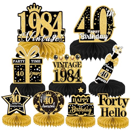 Dekorationen zum 50. Geburtstag – 9 Stück 50. Geburtstag 1975 Geburtstag Party Tischdekoration Zubehör für Männer Frauen Schwarz und Gold Vintage 50 Jahre alt Wabendekers (40 Dekorationen zum 50. Geburtstag – 9 Stück 50. Geburtstag 1975 Geburtstag Party Tischdekoration Zubehör für Männer Frauen Schwarz und Gold Vintage 50 Jahre alt Wabendekers (40 von Wqafe