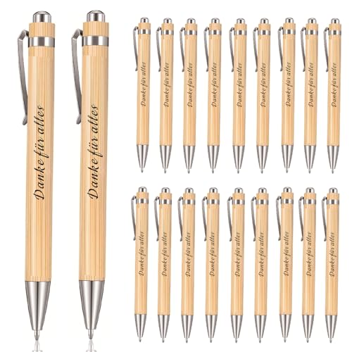Wqafe 20 Stück Dankeschön Kugelschreiber Geschenke Danke für Danksagung Stift Geschenk Alles Kollegen Zitate Druckkugelschreiber Abschied für Lehrer Mitarbeiter Holz Kugelschreiber mit Spruch von Wqafe