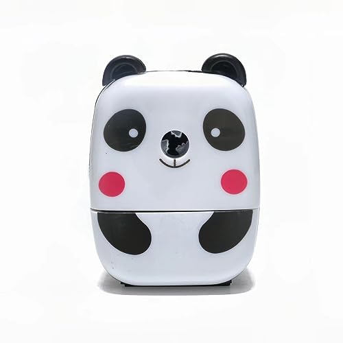 Wqiansc Panda Bleistiftspitzer, Tragbar, Kunststoff, Schwarz-Weiß, Desktop-Anspitzer für Schule, Büro, Studenten, Künstler, Lehrer von Wqiansc