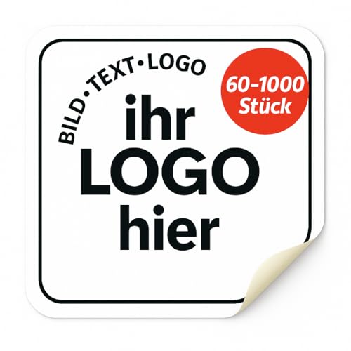 Personalisierte Aufkleber selbst gestalten (60 Stk) – Für Logos, Verpackung, Bilder – Wasserfest & spülmaschinenfest – Ideal für Unternehmen & DIY von Wraplab