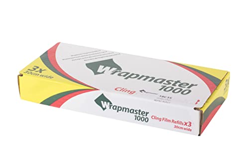 Wrapmaster 1000 PE Frischhaltefolie 300 mm x 100 m (3 Rollen) von Wrapmaster
