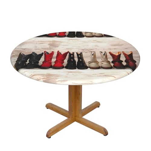 Runde Tischdecke, runde Tischdecke, Lederstiefel von Wratle