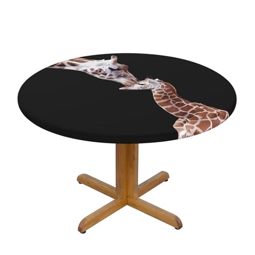 Runde Tischdecke, runde Tischdecke, Motiv: Mutter und Baby, Giraffe von Wratle
