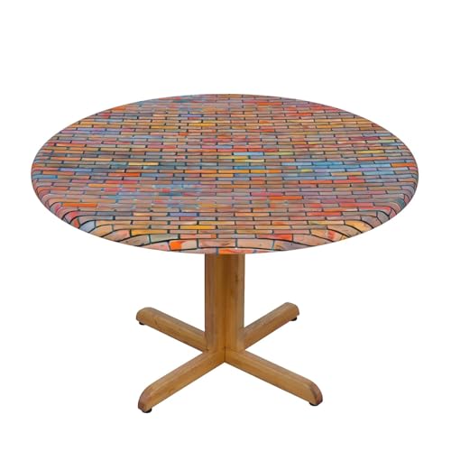 Runde Tischdecke, runde Tischdecke, Ziegelmauer von Wratle