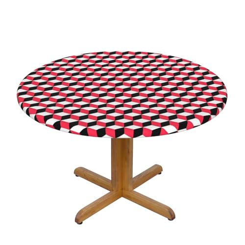 Wratle Runde Tischdecke, rund, 3D, rot kariert von Wratle
