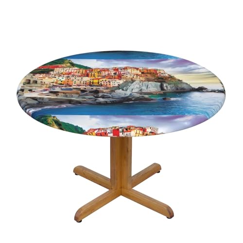 Wratle Runde Tischdecke, rund, Motiv: Cinque Terre Scenery von Wratle