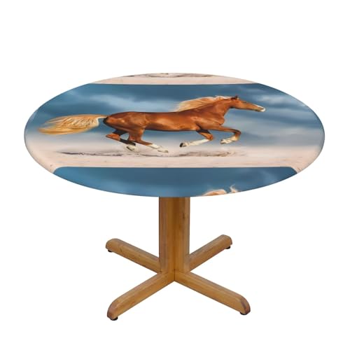 Wratle Runde Tischdecke, rund, Motiv: laufendes Pferd, Rot (1) von Wratle