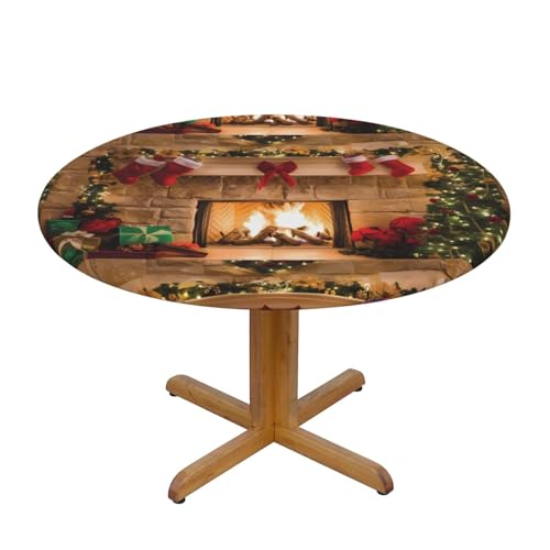 Wratle Runde Tischdecke, rund, Tischdecke, Weihnachten, Kamin-Hintergrund Wratle Runde Tischdecke, rund, Tischdecke, Weihnachten, Kamin-Hintergrund von Wratle
