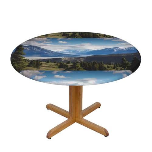 Wratle Runde Tischdecke, runde Tischdecke, Bergblick von Wratle