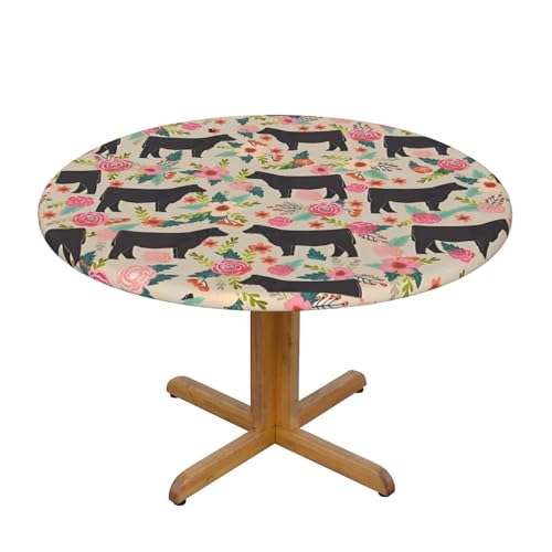 Wratle Runde Tischdecke, runde Tischdecke, Blume, Kuh von Wratle