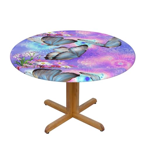 Wratle Runde Tischdecke, runde Tischdecke, Blumen, bunte Schmetterlinge von Wratle