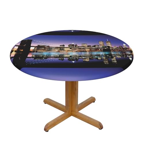 Wratle Runde Tischdecke, runde Tischdecke, Brooklyn Bridge bei Nacht von Wratle