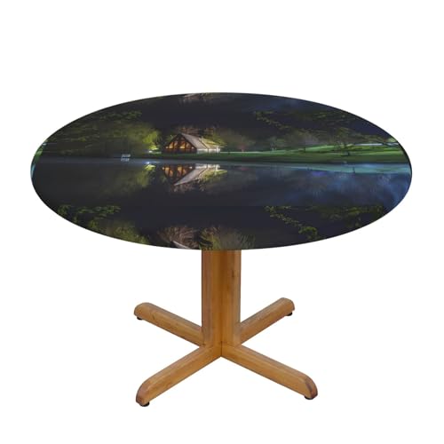 Wratle Runde Tischdecke, runde Tischdecke, Chalet am See von Wratle