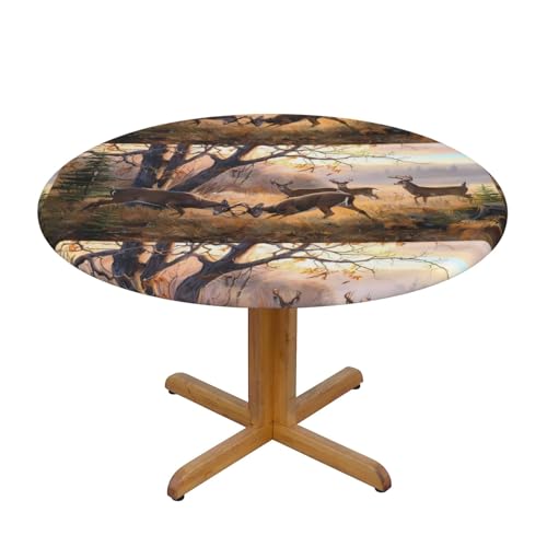 Wratle Runde Tischdecke, runde Tischdecke, Hirschjagd von Wratle