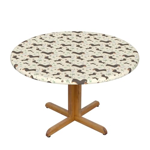 Wratle Runde Tischdecke, runde Tischdecke, "I Love My Dog Dachshunds" von Wratle