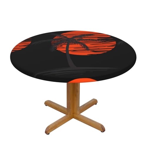 Wratle Runde Tischdecke, runde Tischdecke, Illustration von Palmen von Wratle