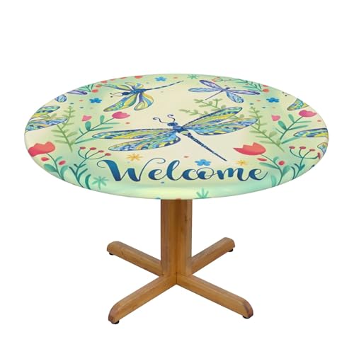 Wratle Runde Tischdecke, runde Tischdecke, Libellen und Blumen von Wratle