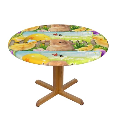 Wratle Runde Tischdecke, runde Tischdecke, Osterhase, Frühling, Schmetterling von Wratle