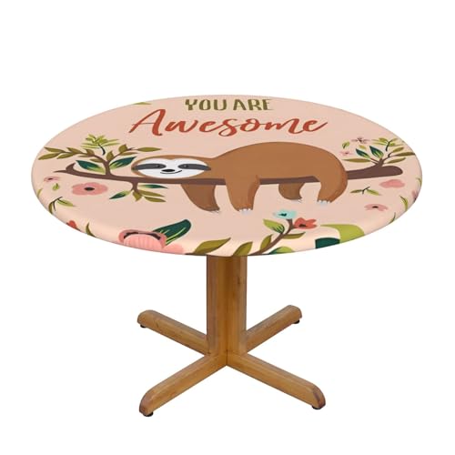 Wratle Runde Tischdecke, runde Tischdecke, Tischdecke mit Aufschrift "You Are Awesome Faultier" von Wratle