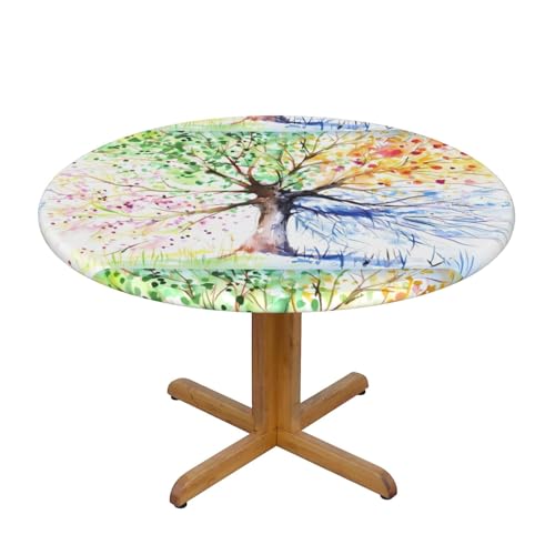 Wratle Runde Tischdecke, runde Tischdecke, Vierjahreszeiten, Frühlingsbaum von Wratle