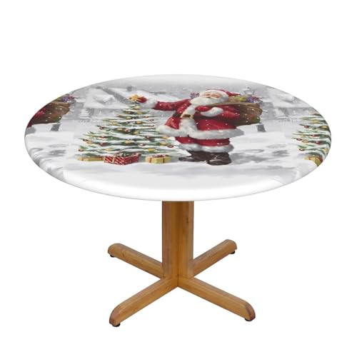 Wratle Runde Tischdecke, runde Tischdecke, Weihnachtsmann, Schnee-Secenry von Wratle