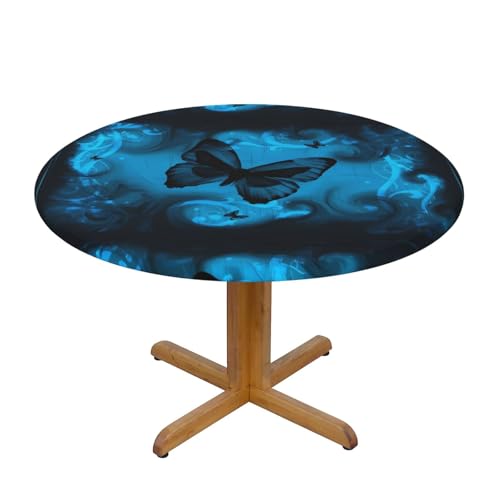 Wratle Runde Tischdecke, runde Tischdecke, blauer Schmetterling von Wratle