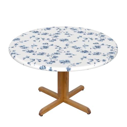 Wratle Runde Tischdecke, runde Tischdecke, blaues Blumenmuster, Rosen von Wratle