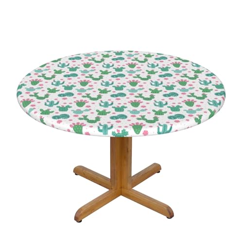 Wratle Runde Tischdecke, runde Tischdecke, niedlicher Kaktus, nahtlose Illustration von Wratle