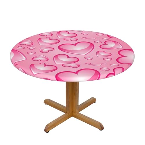 Wratle Runde Tischdecke, runde Tischdecke, rosa Herzen von Wratle