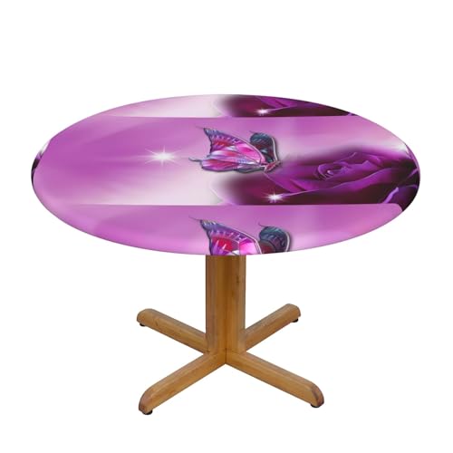 Wratle Runde Tischdecke, runde Tischdecke, rosa Schmetterling von Wratle