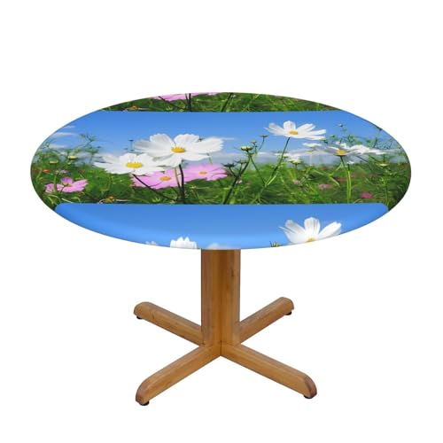 Wratle Runde Tischdecke, runde Tischdecke, rosa und weiße Blumen von Wratle