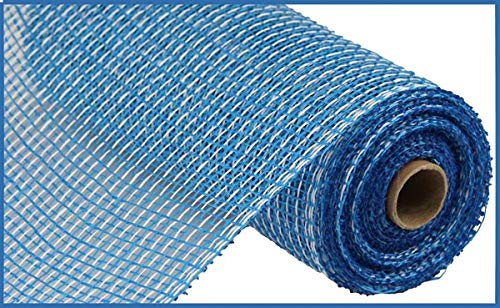 Deko-Mesh aus Jute, 25,4 cm x 9,1 m, Blau und Weiß, zum Erstellen von Kränzen von Wreath & Bow Co.