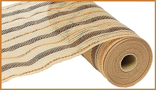 Jute, Schokolade, Kupfer, gestreift, Deko-Netz, 25,4 cm x 9,1 m von Wreath & Bow Co.