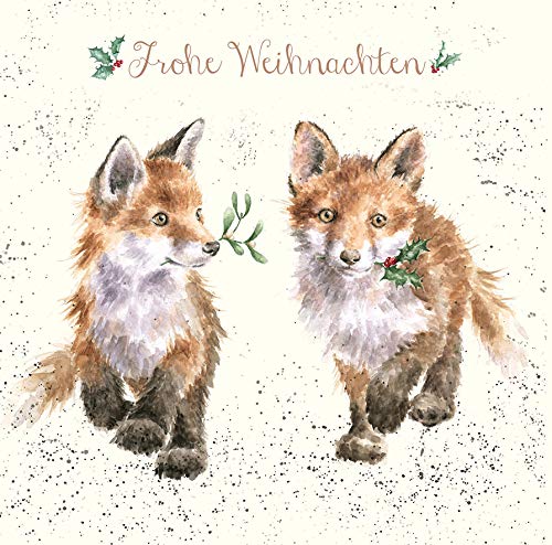 Wrendale Doppelkarte Weihnachten mit Umschlag, Frohe Weihnachten, Motiv Füchse,15x15 cm Wrendale Doppelkarte Weihnachten mit Umschlag, Frohe Weihnachten, Motiv Füchse,15x15 cm von Wrendale Designs