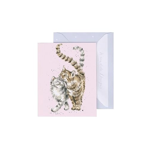 Wrendale - GE122 - Grußkarte, Doppelkarte mit Umschlag, Mini Karte, Nur für dich, Katzen, feline good, 7,5cm x 9cm von Wrendale Designs