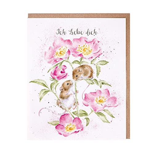 Wrendale - GOC059 - Grußkarte, Doppelkarte mit Umschlag, Mäuse, Ich liebe dich, 17cm x 14cm von Wrendale Designs