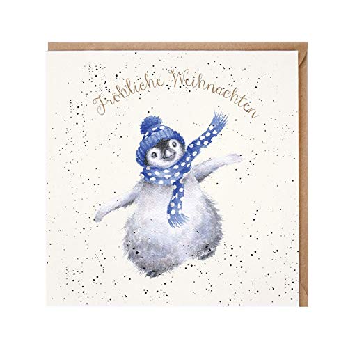 Wrendale - GX028 - Weihnachtskarte, Doppelkarte mit Umschlag, Pinguin, Fröhliche Weihnachten, 15cm x 15cm Wrendale - GX028 - Weihnachtskarte, Doppelkarte mit Umschlag, Pinguin, Fröhliche Weihnachten, 15cm x 15cm von Wrendale Designs