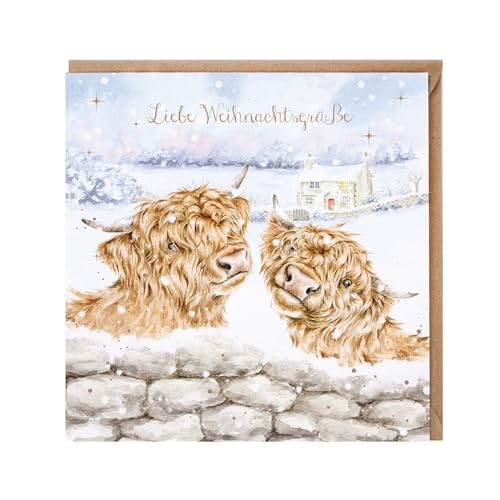 Wrendale - GX052 - Doppelkarte mit Umschlag, Weihnachten, Liebe Weihnachtsgrüße, Hochlandrinder, 15cm x 15cm, quadratisch Wrendale - GX052 - Doppelkarte mit Umschlag, Weihnachten, Liebe Weihnachtsgrüße, Hochlandrinder, 15cm x 15cm, quadratisch von Wrendale Designs