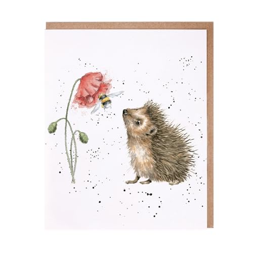 Wrendale - JCS197 - Doppelkarte mit Umschlag, The Country Set, Igel und Biene, Busy as a Bee, 17cm x 14cm von Wrendale Designs