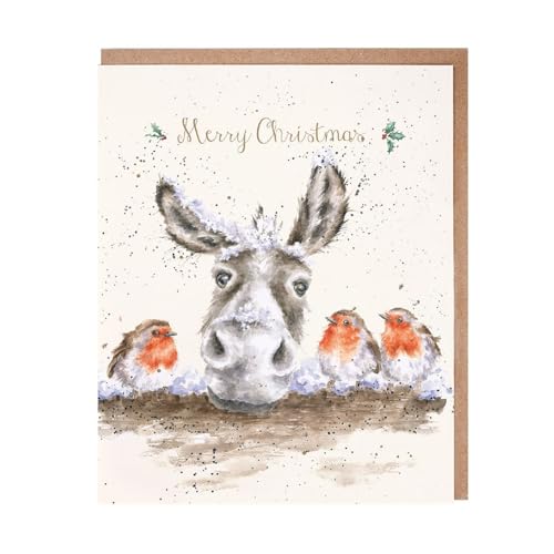 Wrendale - JX055 - Doppelkarte mit Umschlag, Weihnachten, Esel mit Rotkehlchen, The Christmas Donkey, 17cm x 14cm Wrendale - JX055 - Doppelkarte mit Umschlag, Weihnachten, Esel mit Rotkehlchen, The Christmas Donkey, 17cm x 14cm von Wrendale Designs